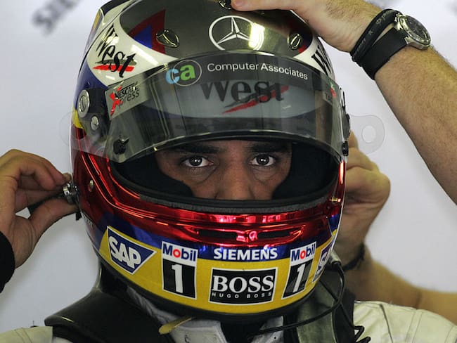 Juan Pablo Montoya, corredor de Mercedes. McLaren. Foto: DAMIEN MEYER/AFP via Getty Images