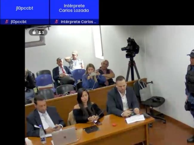 Audiencia de John Poulos por el feminicidio de Valentina Trespalacios. Captura de pantalla.