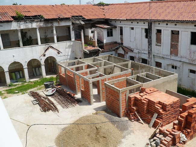Obra de reconstrucción del Hospital Barranquilla. Foto: Alcaldía de Barranquilla