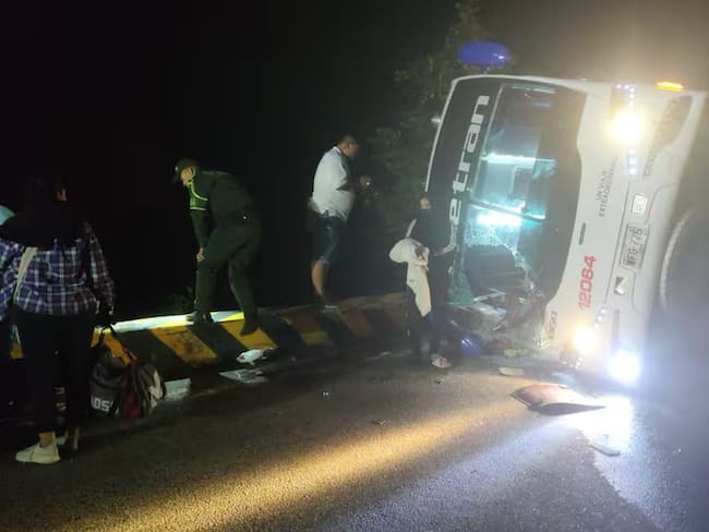 Accidente de bus en Norte de Santander. Foto: Proporcionada por Jenny Márquez