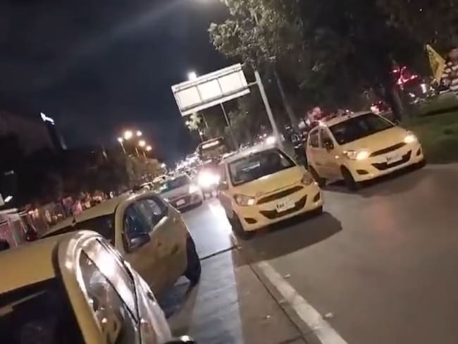 Protesta de taxistas en Bogotá