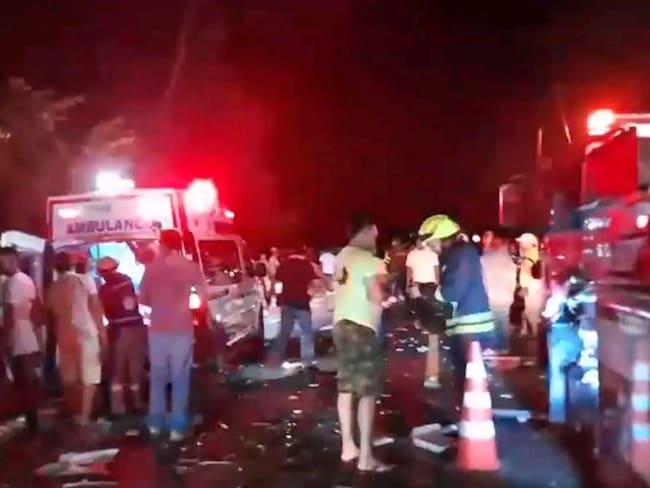 Fatal accidente en la vía Planeta Rica - Montería. Foto: captura de video.