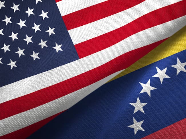 Bandera de Estados Unidos y Venezuela. Foto: Getty Images.