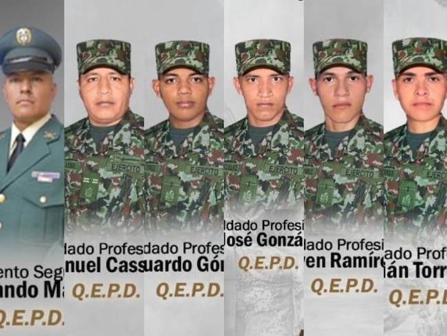 Militares asesinados en Antioquia. Foto: Ejército Nacional