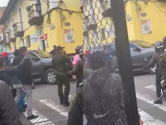 Camioneta de congresista del Centro Democrático atropelló a ciclista en Bogotá. Fotos: Captura de pantalla.