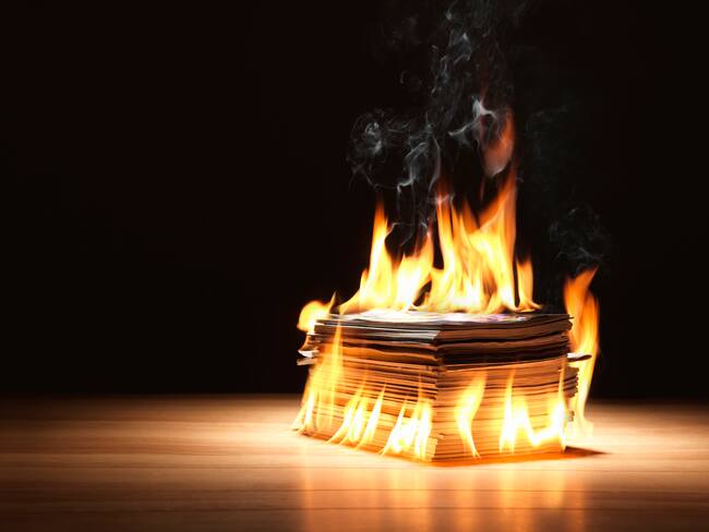 Imagen de referencia tarjetones quemados. Foto: Getty Images