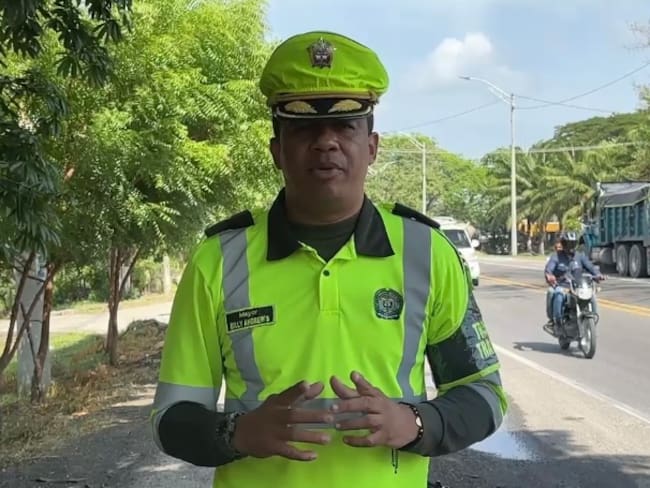 Billy Rubén Andrews Junco, jefe Seccional de Tránsito y Transporte de la Policía Metropolitana de Santa Marta.