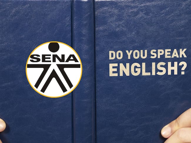 Aprender inglés y logo del Sena. Fotos: Getty Images y Colprensa.