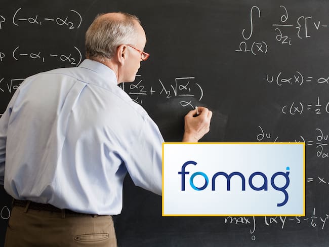 Docente, imagen de referencia, y logo del Fomag | Foto: GettyImages