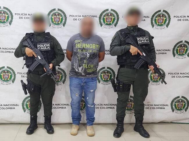 Córdoba: capturan a alias ‘Ronaldo’, señalado de ordenar acciones terroristas en el Alto Sinú. Foto: prensa Policía de Córdoba.