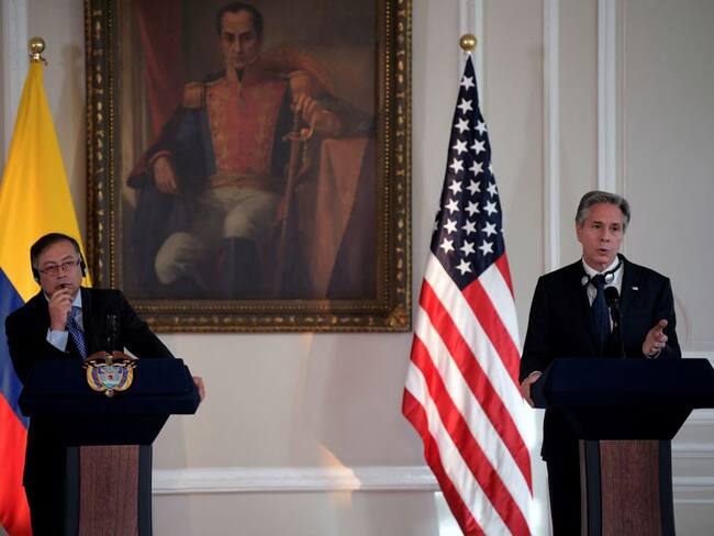 Gustavo Petro, presidente de Colombia y Antony Blinken, secretario de Estado de Estados Unidos. Foto: Getty Images.