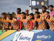 Jugadores del plantel profesional del Deportivo Pereira. (Colprensa - Cristian Bayona).