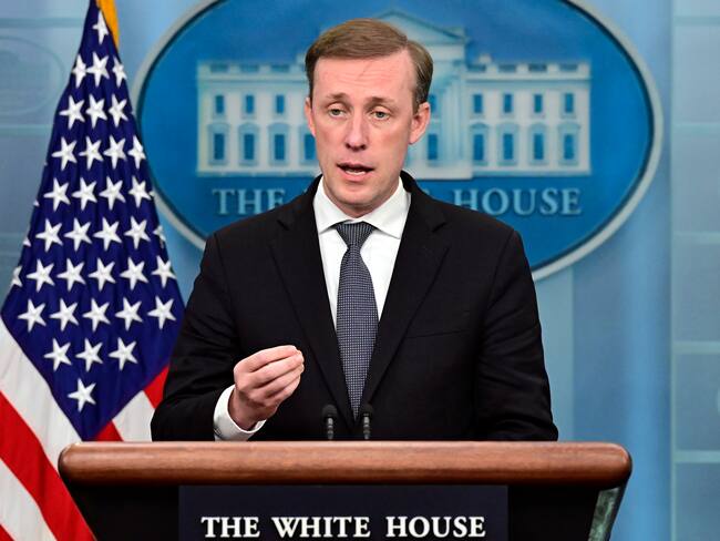 Washington (United States), 21/09/2023.- United States National Security Advisor Jake Sullivan participates in the Daily Briefing in the James S. Brady Press Briefing Room of the White House in Washington, DC, USA, 21 September 2023. (Estados Unidos) EFE/EPA/Ron Sachs / POOL