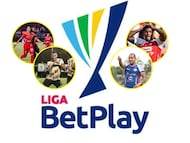 América de Cali, Águilas, Santa Fe, Alianza y logo de la Liga BetPlay. Fotos: McGiver Barón/Colprensa / (David Jaramillo - Colprensa) / (Colprensa - Cristian Bayona) / (Richard Dangond - Colprensa) / X @LigaBetPlayD